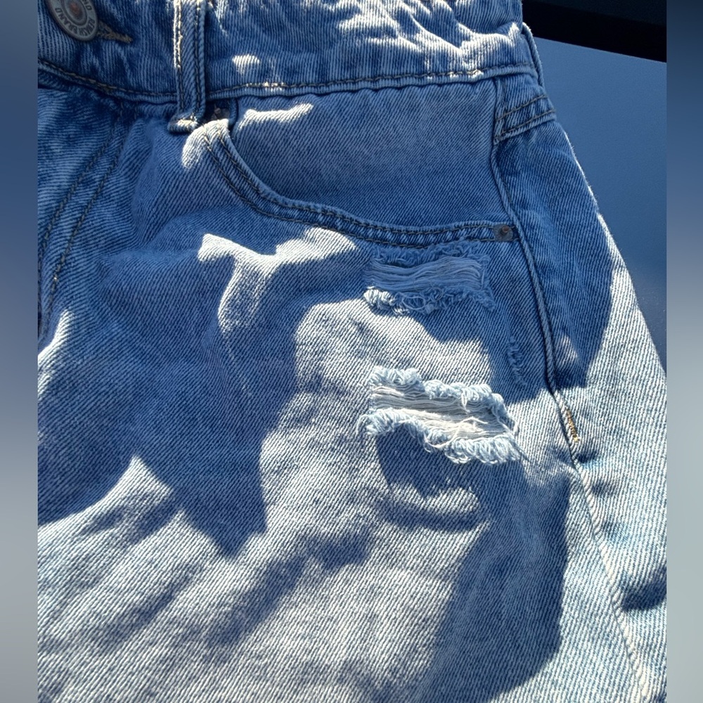 Rewash Light Blue Distressed Jean Shorts - Picture 4 of 5